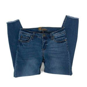 Kut from the Kloth Denim Blue Jeans Skinny Raw Hem Women's 6